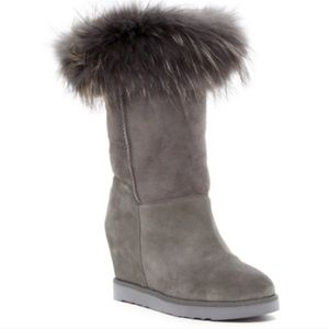 Australia Luxe Collective grey wedge boots